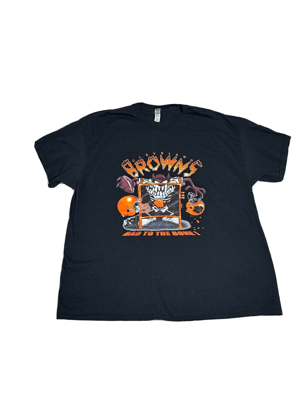 Vintage Cleveland Browns Bad To The Bone  TAZ Shirt Adult 2XL